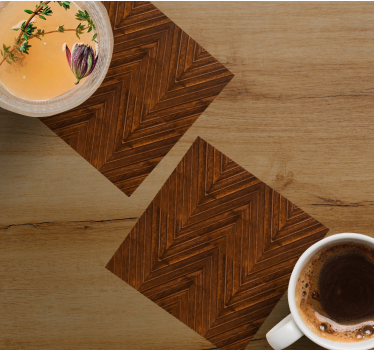 Chevron mintás fa poháralátétek - TenStickers