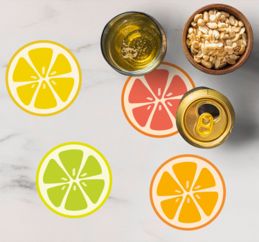 Citrus gyümölcs szelet mintás poháralátétek sörszőnyegek - TenStickers
