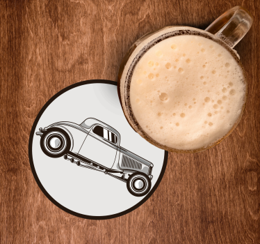 Classic car silhouette poháralátétek szörnyszülött - TenStickers