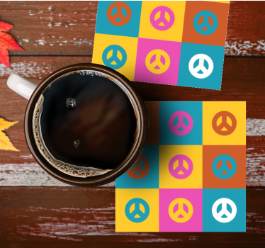 Colorblock béke szimbólumok minta retro alátétek - TenStickers