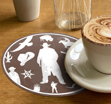 Cowboy témájú poháralátétek szüret - TenStickers