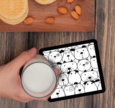 Csodálatos kézzel rajzolt kutya minta modern ital alátét - TenStickers