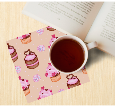 Édes muffin mintás poháralátétek testreszabható - TenStickers