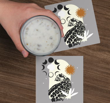 Elegáns leopárd siluett poháralátétek szörnyszülött - TenStickers