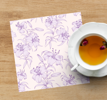Elegáns liliom minta poháralátétek - TenStickers