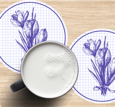 Elegáns növényi illusztrációs poháralátétek - TenStickers