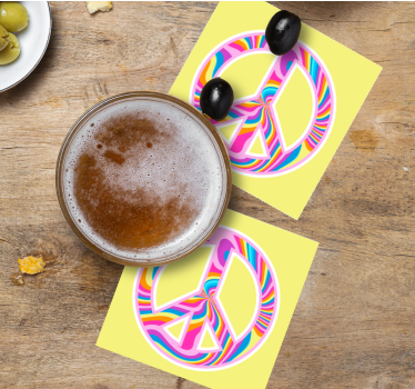Élénk béke jelképe poháralátétek szörnyszülött - TenStickers