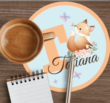 Fantasztikus róka design poháralátétek testreszabható - TenStickers