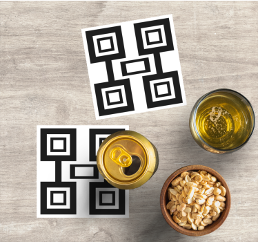 Fekete négyzet minta poháralátétek - TenStickers