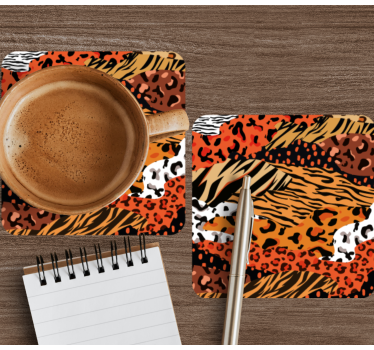 Fierce animal patterns poháralátétek - TenStickers