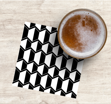 Geometrikus fekete-fehér mintás poháralátétek - TenStickers