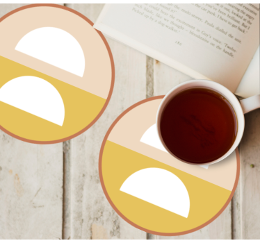 Geometrikus félkörök poháralátétek szörnyszülött - TenStickers