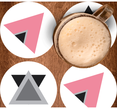 Geometrikus formaréteg poháralátétek - TenStickers