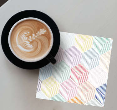 Geometrikus hatszögletű minta poháralátétek - TenStickers