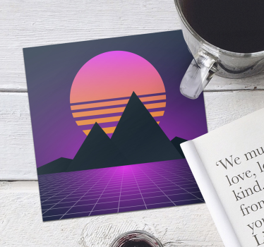 Geometrikus hegyi naplemente poháralátétek modern - TenStickers