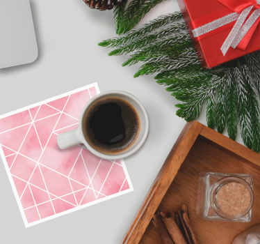 Geometrikus rózsaszín minta poháralátétek - TenStickers