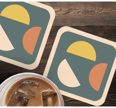 Geometrikus színes formák poháralátétek szörnyszülött - TenStickers