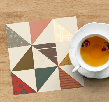 Geometrikus színszegmenses poháralátétek - TenStickers