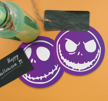 Halloween poháralátétek koponya arc karakterekkel - TenStickers