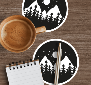 Hegyi Éjszakai táj poháralátétek - TenStickers