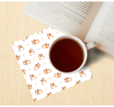 Játékos corgi minta poháralátétek szörnyszülött - TenStickers