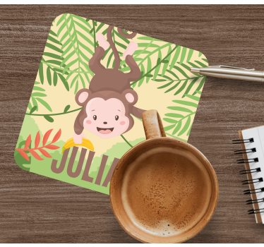 Játékos majom tervezés poháralátétek szörnyszülött - TenStickers