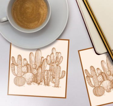 Kaktuszfajta illusztrációs poháralátétek - TenStickers
