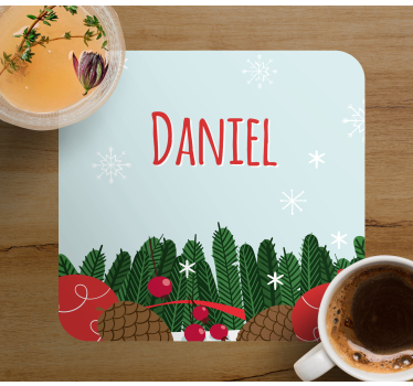 Karácsonyi fenyőtoboz díszek poháralátétekhez - TenStickers