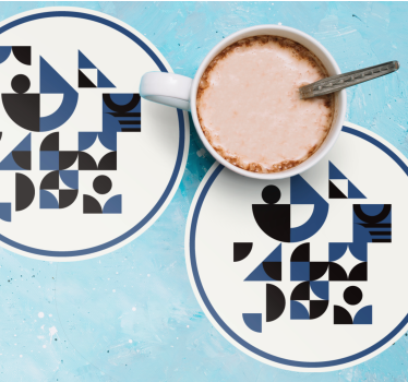 Kék és fekete puzzle modern ital alátét - TenStickers