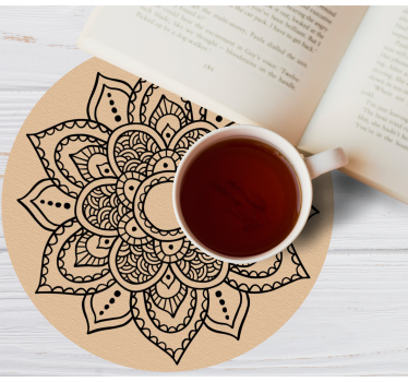 Mandala fából készült minta sör alátétek - TenStickers