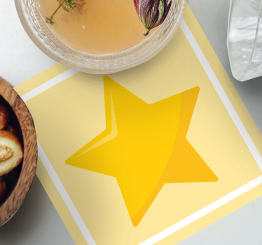 Merész sárga csillag formájú poháralátétek modern - TenStickers