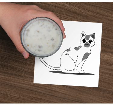 Modern poháralátétek aranyos macska figurával - TenStickers
