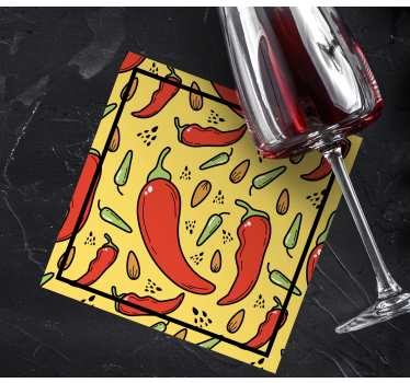 Modern poháralátétek chili paprika mintával - TenStickers