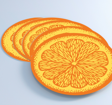 Modern poháralátétek citrus szelet mintával - TenStickers