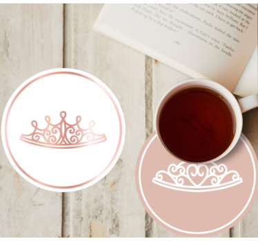 Modern poháralátétek elegáns tiara ikonokkal - TenStickers