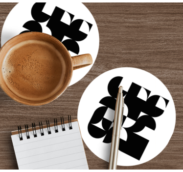 Modern poháralátétek geometrikus monokróm mintákkal - TenStickers