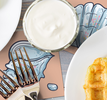 Modern poháralátétek kagyló inspirálta mintákkal - TenStickers