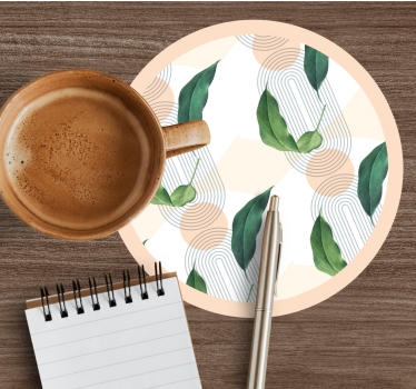 Modern poháralátétek levélgeometrikus mintával - TenStickers