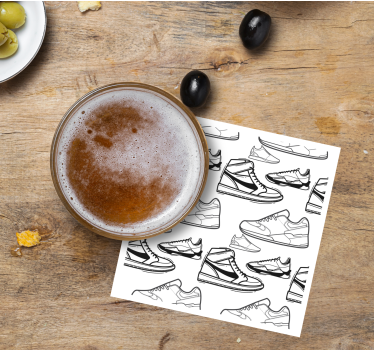 Modern poháralátétek sneaker körvonal mintákkal - TenStickers