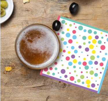 Modern poháralátétek színes pöttyös mintával - TenStickers