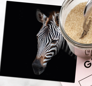 Modern poháralátétek zebra fej illusztrációval - TenStickers