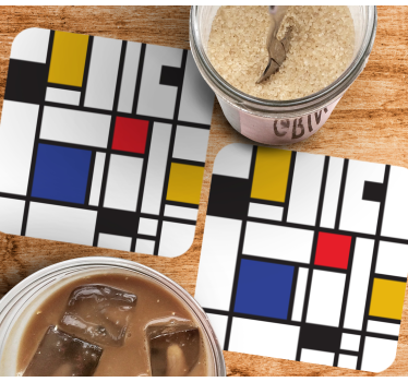 Mondrián geometriai művészet modern ital alátét - TenStickers