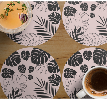 Monstera levélmintás poháralátétek - TenStickers