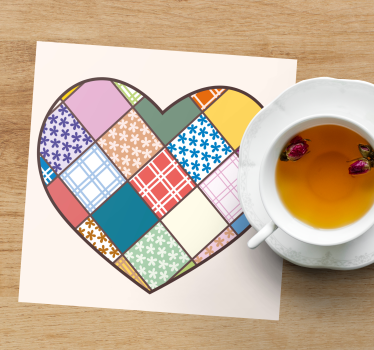 Pihe-puha szív mintás poháralátétek - TenStickers