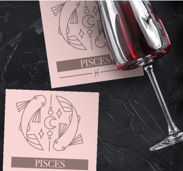 Pisces zodiákus hal szimbólum poháralátétek testreszabható - TenStickers