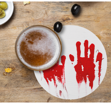 Poháralátétek halloween - piros kéznyom minta - TenStickers