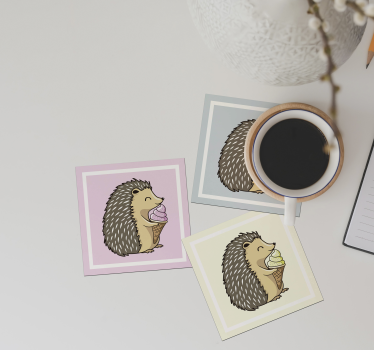 Poháralátétek szörnyszülött - süni fagyit majszol - TenStickers