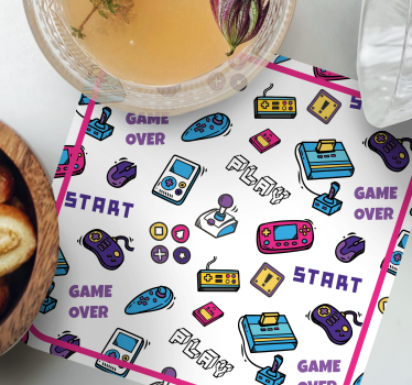 Retro játék szimbólumok felett geeky alátétek - TenStickers