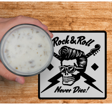 Rock and roll és soha nem hal meg a söralátét - TenStickers