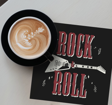 Rock n 'roll gitár design retro alátétek - TenStickers